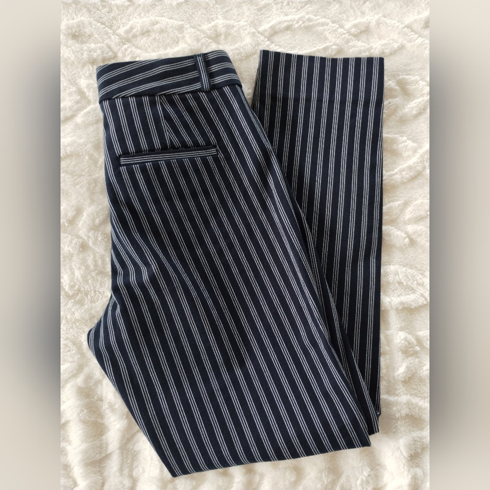 Banana Republic Sloan Women's Blue and White Striped Pants 2